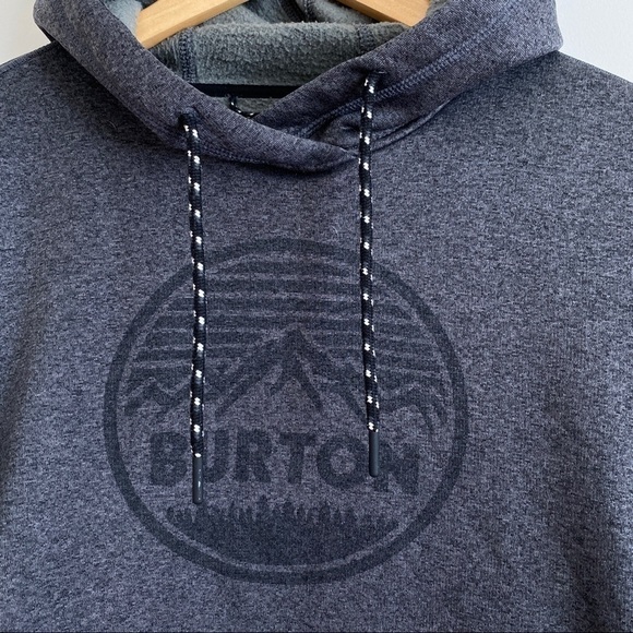 BURTON Durable Goods Gray Pullover Hoodie Sweatshirt Logo Thumb Holes Men's S - Picture 3 of 8